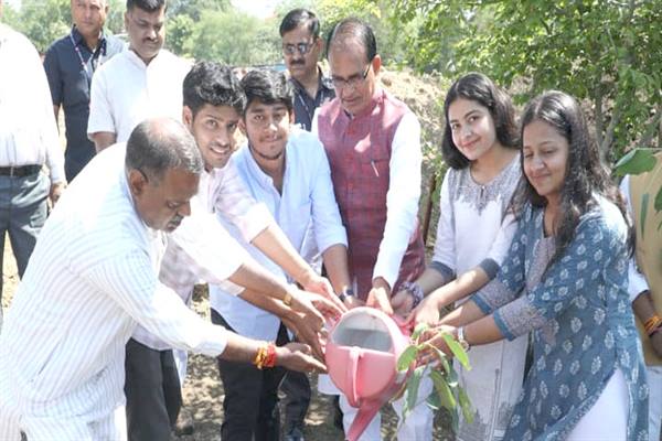 Tree Plantation : मुख्यमंत्री शिवराज चौहान ने पर्यावरण-प्रेमी और सामाजिक कार्यकर्ताओं के साथ पौध-रोपण किया